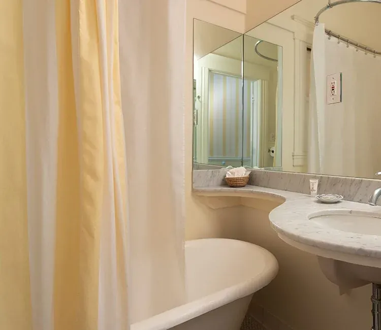 An original claw-foot tub
